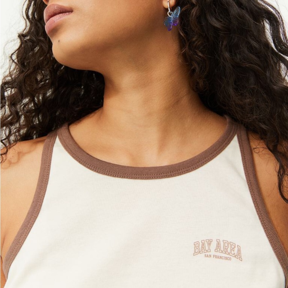 Divided Cropped Ringer Tank Top